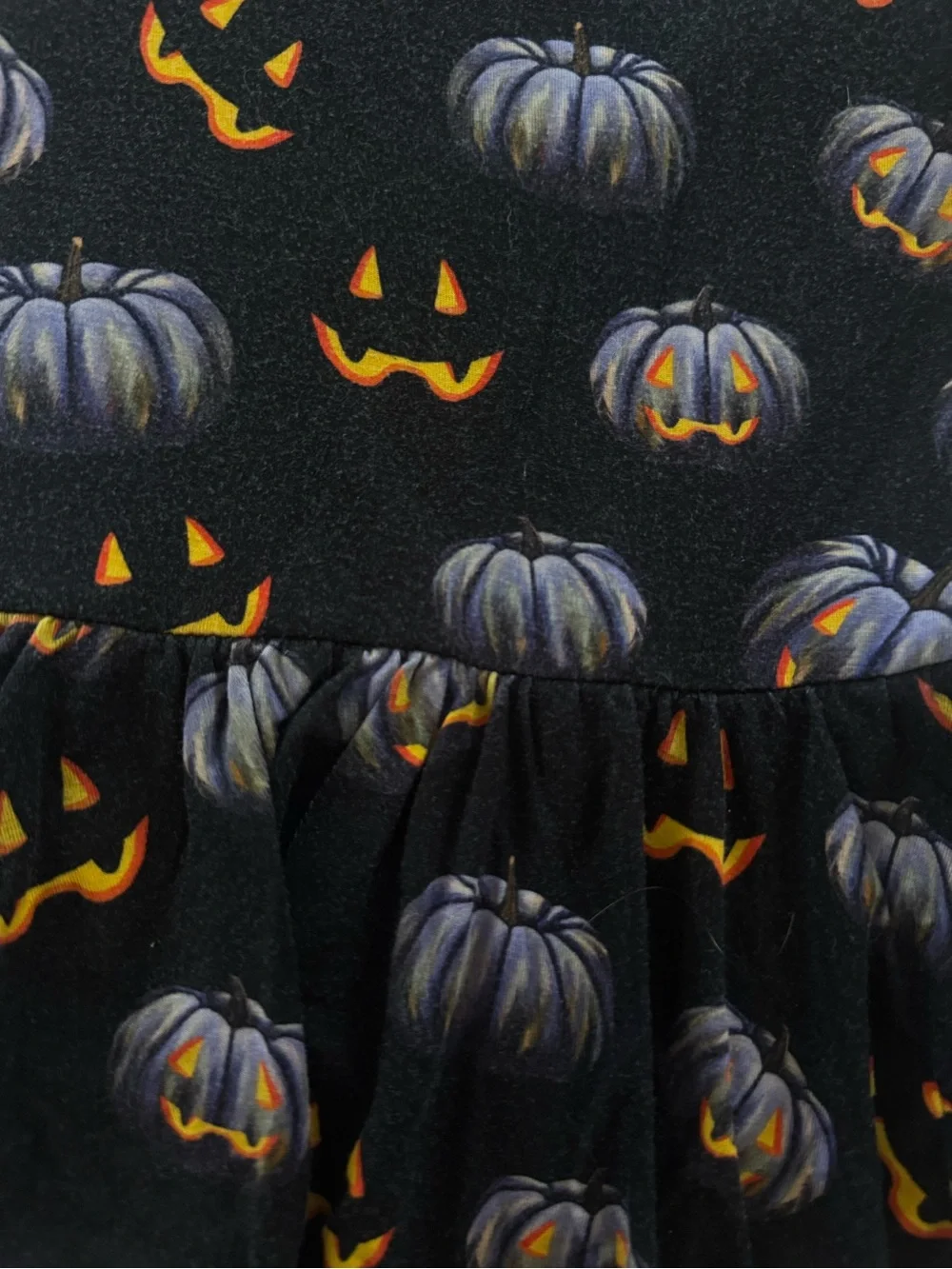 Bums & Roses Girls 2T Halloween Pumpkin twirl Ruffle bottom Dress Black Bamboo